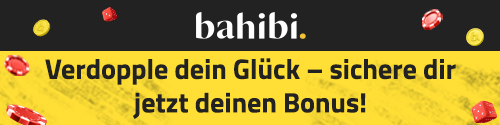 Bonusaktion mit Casino Chips und Spielwürfeln auf gelbem Banner